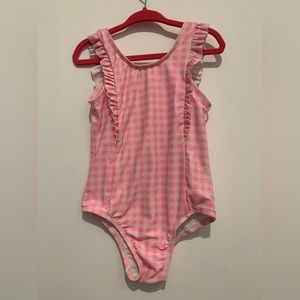 Gap pink and white checkered bathing suit. Size 4.